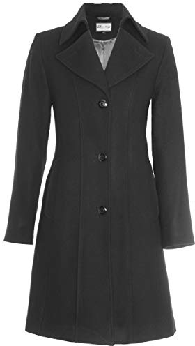 Busy Women's Wool Blend Coat Mid Length Black 18