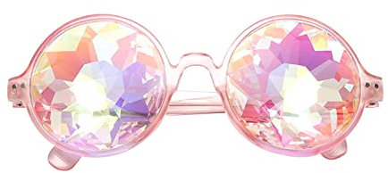 Qianly Kaleidoskop Sonnenbrille für Musikfestivals Und Kostümpartys, ROSA