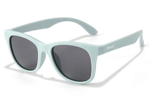 Maesy Occhiali da Sole Bambini 6-12 Anni - Lenti Polarizzate UV400 Categoria Filtro 3 - Montatura Flessibile - Design Moderno, Sicuri e Confortevoli - Yuki, Azzurro