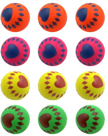 SMELL & SMILE Tennisbollar för att spela tennisbollar för hundar perfekt för bollkastare (12 st - 6,3 cm- 2438)