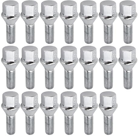 BASPHHH écrou Jante Compatible avec 3 Series pour E21 E30 E36 2005-2012 Boulons de Roue de Voiture Goujon d'écrou de Roue 26 mm M12x1,5
