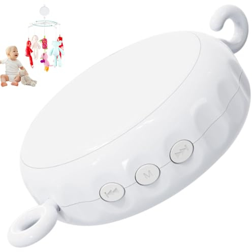 Spjälsäng mobil med 36 låtar musik, plast baby mobil hängare, batteridriven spjälsäng musiklåda med roterande krok ...