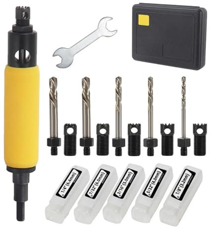 EVTSCAN Rivet Removal Tool Electric Drill Precision Blind Fastener Removal Kit for Various Applications Alloy Steel Yellow
