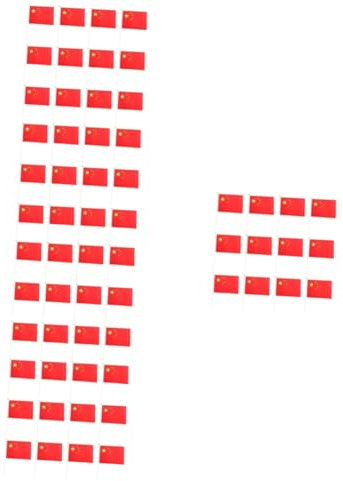 5 Ensembles Drapeaux Chinois À Main Polyester De Drapeaux Nationaux Pour Célébrations Décorations 50 Pièces * 5