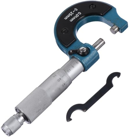 POPETPOP Micrómetro Exterior Profesional con Tornillo y Mango Fijo Precisión para Medición de Grosor Herramienta Portátil para Maquinistas y Joyeros