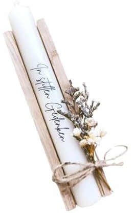 In stillem Gedenken - Trauerkerze - Stabkerze mit Spruch - Geschenkset - Kerze mit Text - in Holzbox Holzverpackung - Geschenk - Beerdigung - Trauerfeier
