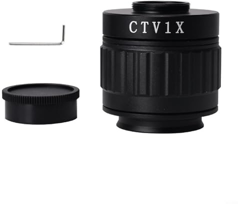 38 mm C Mount adattatore obiettivo per microscopio fotocamera compatibile con per microscopi serie stereo che supportano dimensioni del sensore da 2/3 a 1 pollici per espansione del campo visivo (1X)