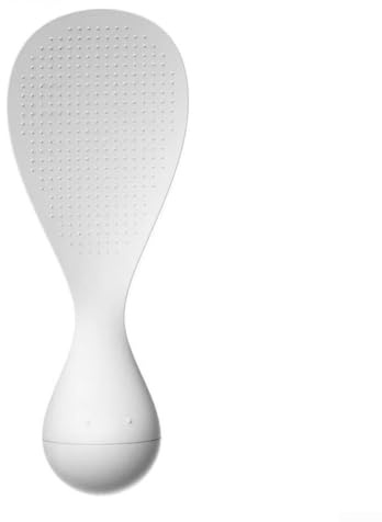 Cucchiaio da riso con manico verticale per uso in cucina, realizzato in polipropilene, progettato per evitare ribaltamenti e facilitare una facile preparazione del riso (bianco)