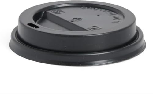 Black Ripple Coffee Cups with Black Sip Through Lids 500 Pack – 10oz, 12oz or 16oz (300ml, 340ml, 473ml) Double Wall Disposable Paper Cups for Coffee, Tea, Hot Drinks, Takeaway, Café & Office