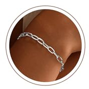 SLOONG 5MM Breit Büroklammer Armband Silber 925 Over Damen | Büroklammer Armbänder Silber 925 Damen Jewelry Schmuck Geschenke für Frauen Mutter Freundin