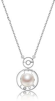 Bijoux/colliers collier perle d'eau douce pendentif chaîne 7-8mm blanc cuit à la vapeur forme de chignon bijoux de mode présent pendentifs pour femmes