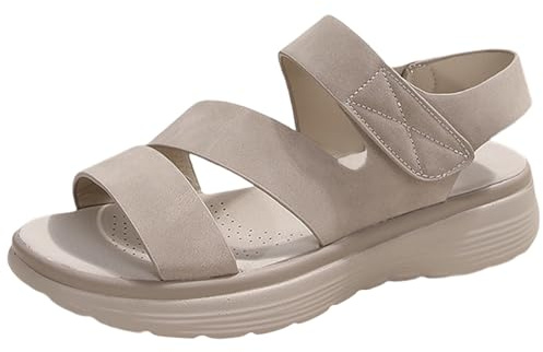Cocila Sandalias Ortopédicas Mujer Verano Comodos Transpirables Plataforma Deportivas De Gruesa Y Para Mujer, Zapatos Casuales A La, Color Sólido, Con Agujeros, Talla Grande Bambas Altas