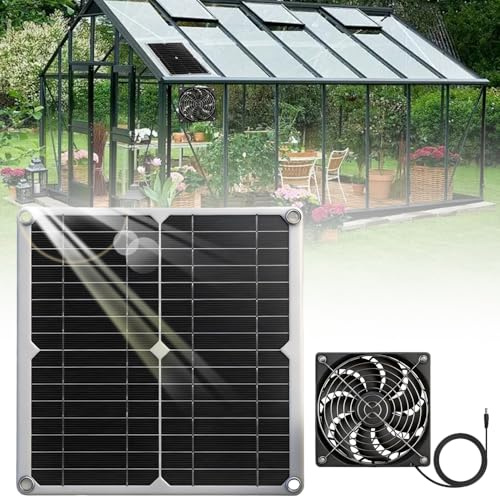 AVCXEC Solar Ventilator, 12W Gewächshaus Ventilator Solar, Solarventilator, IP65 Wasserdicht solarLüfter, Solarlüfter für Kleine Hühnerstall, Gewächshaus, Schuppen, Haustierhäuser