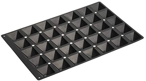 Lurch 67109 FlexiGastro Backform aus 100% BPA-freiem Platin Silikon 35er Pyramide, schwarz, 60 x 40 cm, Gastronomie