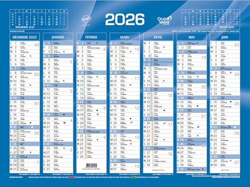 QUO VADIS - 1 Bankkalender blau – Jahr 2024 – 55 x 40,5 cm fester Karton