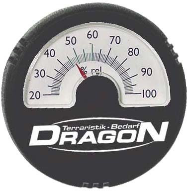 Dragon - Hygrometer analog schwarz, rund Ø5,5cm