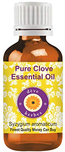 Deve Herbes Aceite esencial de clavo (Syzygium aromaticum) puro, no pegajoso, no graso, ligero, para hombres y mujeres, todo tipo de piel, destilado al vapor, 50 ml, amarillo oscuro