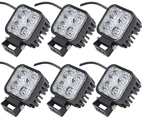 Greenmigo 6X 12W Led Arbeitsscheinwerfer Offroad Lampe Flood Scheinwerfer LED Arbeitslicht 12V 24V Zusatzscheinwerfer Rückfahrscheinwerfer für Traktor Bagger SUV - 60 Grad Wasserdicht IP67 1120LM