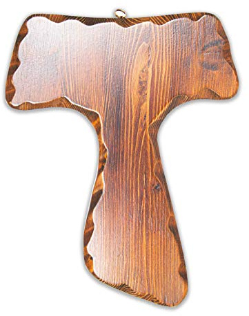 La Balestra Tau - croce di San Francesco in legno - da parete - prodotto in Umbria Italy - (22,7 x 18)