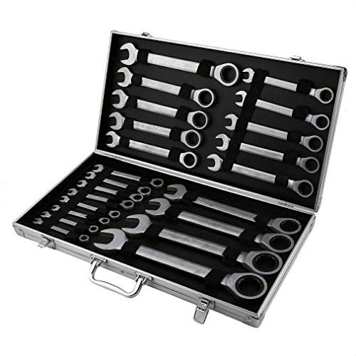 Set di 22 chiavi ad anello a cricchetto, chiavi per auto, chiavi a cricchetto ad alta precisione, 6-32 mm