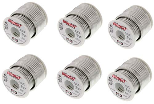 USA Made Lead Free Solder,Safety High Strength Nicke-Bearing Bridgit Solder 1/8 Dia, 16 oz, Silver, Solid Tough Gap Filler Solder Wire for Plumbing HVAC Copper Fittings (Pack of 6)