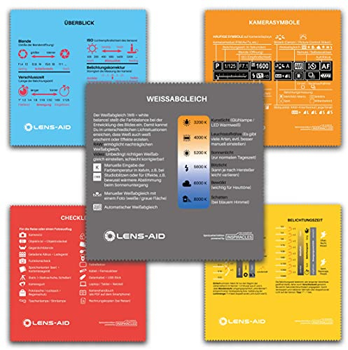 5er Set Mikrofaser-Reinigungstücher in praktischem Aufbewahrungsbeutel: Mikrofasertuch für Kamera Objektiv, Filter, Display, Notebook, Smartphone und als Brillen-Putztuch (5er Set (Special Edition))