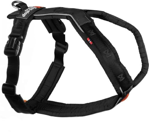 Non-Stop dogwear Line Harness 5.0 |214| Führ und Alltagsgeschirr, Farbe:Schwarz, Größe:G 6