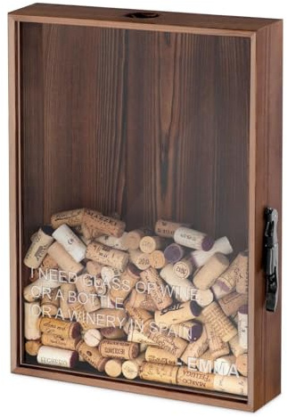 Maverton Personalised Cork Catcher for Woman, Bottle Opener Attached | Beer caps Collector, Wooden Box with a Transparent lid for her, Engraved Birthday Gift Winery