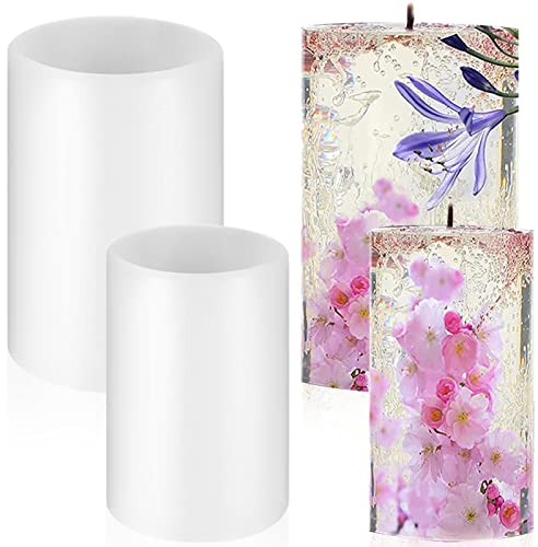 2PCS Kerzen Gießform,Kerzenform Silikon,DIY Silikonform,Gießformen Kerzen,für Kerzenherstellung,Handgefertigte Seife,Duftkerzen,Handwerk Ornamente, Harzgussform (Zylinder)