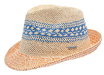 CHILLOUTS Tricolour Latina Trilby Strohhut Sommerhut Sonnenhut Strohtrilby Strandhut