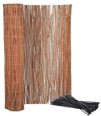 KOTARBAU® Tappetino di protezione per salice per balcone, terrazza, giardino, 120 x 300 cm, stabile, in filo zincato naturale, per elevata stabilità con fascetta