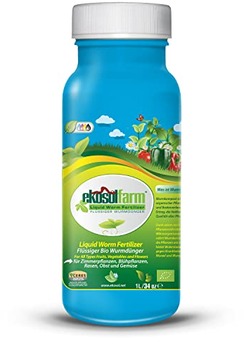 EkosolFarm Bio Flüssiger Wurmkompost-Dünger – Universeller Naturdünger für Zimmerpflanzen, Blumen, Obst & Gemüse (1 L)