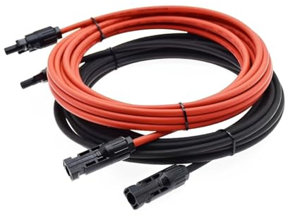 Solarsys® - 25m Cavo di Prolunga del Pannello Solare 6mm² 10AWG, Cavo di Collegamento Solare con una Coppia di PV Connettori per Pannelli Solari Fotovoltaici, 25 Metri