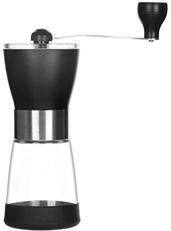 PcBbGa Hand Schleifer,Handbuch Kaffee Schleifer Plastik Kaffee Maschine Hand Kaffee Bohne Schleifer Keramisch Mahlen Ader Waschbar Schleifer Heiß F/Black/S