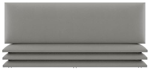 VANT Upholstered Accent Wall Panels - Packs of 4 - Easy to Install - Twin-King Size Headboard (91cm Wide, Zigrino Mineral)