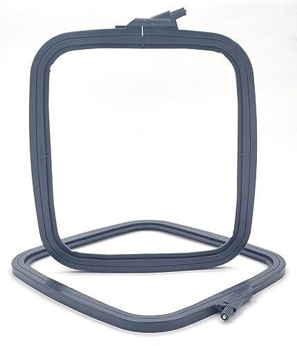 Nurge Quadratischer Stickrahmen – Kunststoff Kreuzstichrahmen für Nadelspitze & Stickerei – verstellbarer Bastelrahmen – Anthrazit – Nr. 3 (mittel)