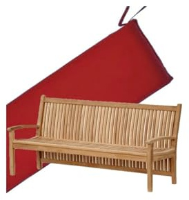 Teako Design Bankauflage 180 cm x 50 cm für Gartenbank Pescara, Sitzkissen, Gartenmöbel Zubehör, Sitzpolster Outdoor, Gartenbank Auflagen wetterfest, Gartenbank Polsterung (Rot)