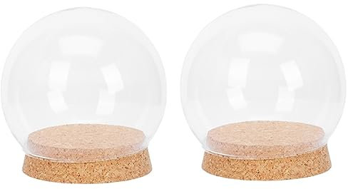 Cabilock 2sätze Klarglas-dome Für Trockenblumen Mit Korkbasis Transparentes Glascover Für Blumenarrangements Figuren Und Mikro-landschaften Dekoration Für Zuhause Und Feste