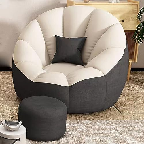 NATWEE Sitzsackbezug, tragbares Lazy-Sitzsack-Sofa-Set, (NUR Bezug, KEIN Füllstoff), langlebige Komfortliege, Sitzsack-Couch mit hoher Rückenlehne, 95 x 95 x 75 cm, Weiß + Grau It's so Kind of You