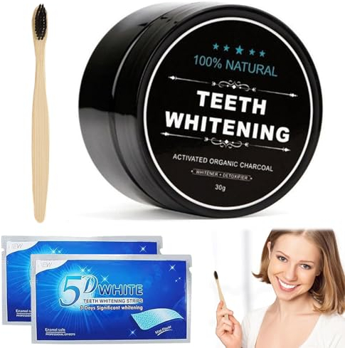 SPERMUOY Zähne aufhellen Aktivkohle Zahnweiss Pulver Teeth Whitening Aktivkohle Zahnaufhellung Set,Zahnreinigung Pulver für Weiße Zähne,Tooth Aktivkohlepulver