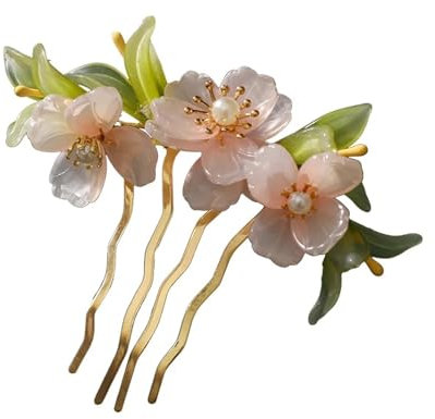 Bastoncino per Capelli Forcina Fiore rosa Perla Fermaglio for capelli Forcella Gioielli for capelli vintage Fascino Copricapo Diademi Fermagli for capelli Fermagli for artigli for capelli spessi Forci