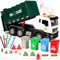 BunnyJOY Garbage Truck Toy with Bins, Interactive Toy Trucks with Sound and Light, Educational Toy Vehicle Playset for 3+ Year Old, Toy Waste Lorry, Gift for Boy Girl Kid 4 5 6 7 8 Year old, Green