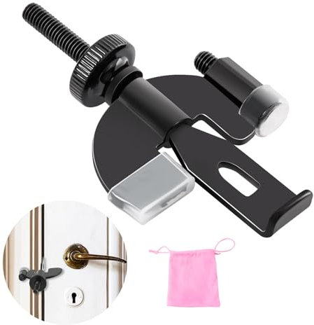 PAJWITHL Portable Door Lock - Suitable for Travel Hotels, Homes,College Apartments with Increase Security, Adjustable, Easy to Install (Black)