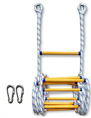 Rope Ladder,Safety Ladder,Emergency Fire Escape Rope Ladder Flame Resistant Fire Evacuatladder with Hook/45M