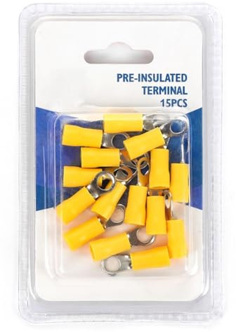 Vorisolierte Terminal RV3.5-5 gelb, 15 Stück/Blisterpackung, entwickelt für sichere und effiziente elektrische Verbindungen in elektrischen Anlagen.