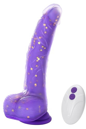 Tracy's Dog Thrusting Dildo Vibrator, 9.25 Realistic G-Spot Stimulator, Heating, 5 Thrusting Swinging & 7 Vibration Modes, Soft Silicone, Suction Cup, Remote Control, Adult Sex Toys for Women Couple