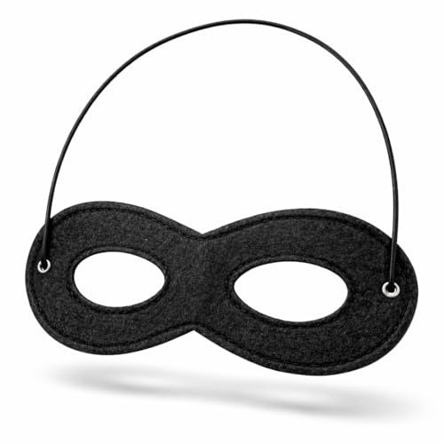 FASCHINFEVER Bandit Zorro ögonmask – svart inbrottsmask för barn och vuxna, perfekt för karneval och karneval