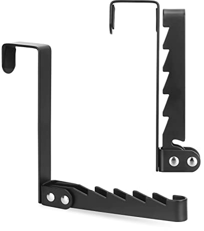 WitBicg Türgarderobe Klappbar, 2 Stück Kleiderhaken Klappbar Kleiderlüfter Türhaken Falztür Platzsparend, Geeignet Für Schlafzimmer Und Badezimmer, Für Kleidung, Mäntel Und Handtücher, Schwarz
