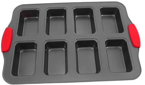 TOPBATHY Molde Para Pastel Rectangular De Acero Inoxidable Antiadherente Con Cavidades Mango De Repostería Para Hornear Pan y Magdalenas Cocina