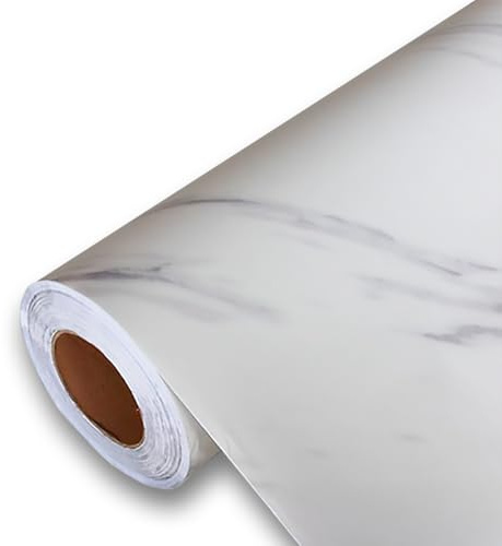 Revestimiento de Vinilo Autoadhesivo Profesional para Pared, Puertas, Muebles, Cocina y Baños – Mármol Blanco Beta Fina 1 KM151462100 – Sin Obra – Alta Resistencia – Envío desde España - 62 x 100 cm